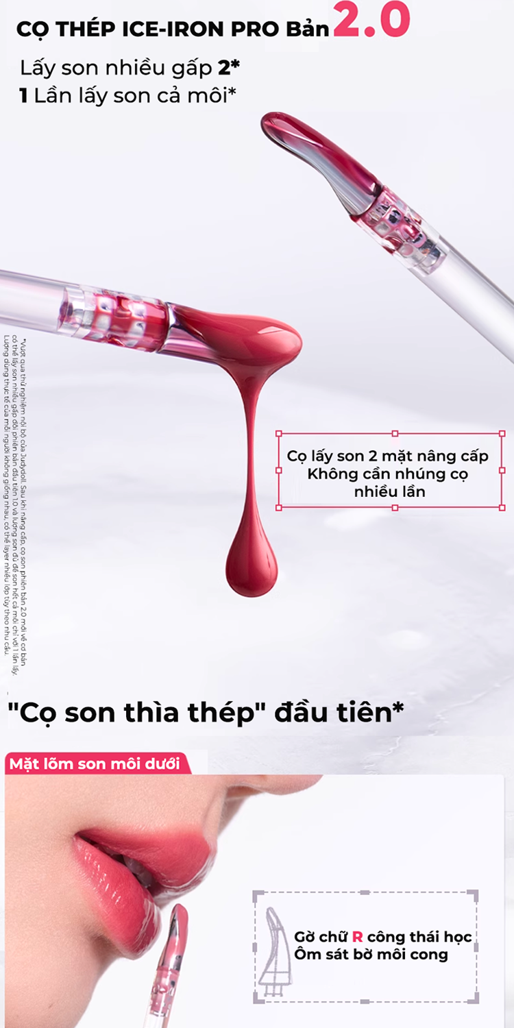 Son Bóng Judydoll Ice-Iron Watery Lip Gloss – Dưỡng Ẩm Mát Lạnh, Lâu Trôi, Bền Màu Tự Nhiên