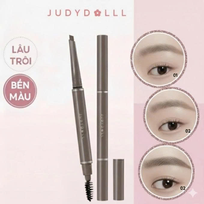 Chì Kẻ Mày Lâu Trôi Judydoll Long-Lasting Eyebrow Gel Pencil – Bút Kẻ Mày 2 Đầu Dạng Gel Lên Màu Tự Nhiên