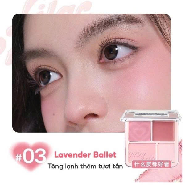 Bảng Phấn Má Hồng Bắt Sáng JUDYDOLL 4 Ô Tông Lì Đa Năng Mềm Mịn Trang Điểm Tự Nhiên Lâu Trôi