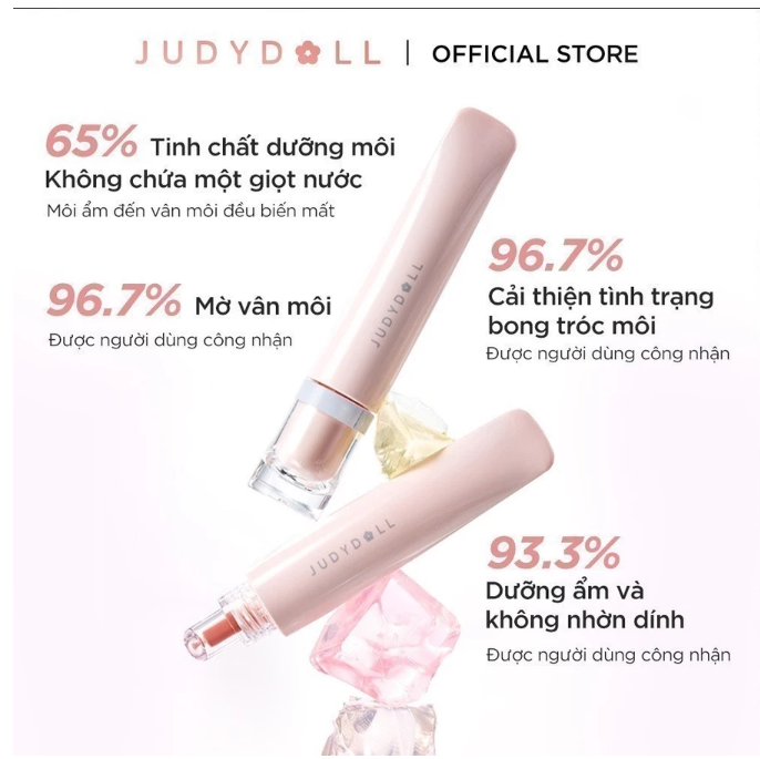 Son Dưỡng Có Màu Judydoll Lip Jelly – Dưỡng Ẩm Môi, Bóng Mịn Tự Nhiên, Không Gây Dính