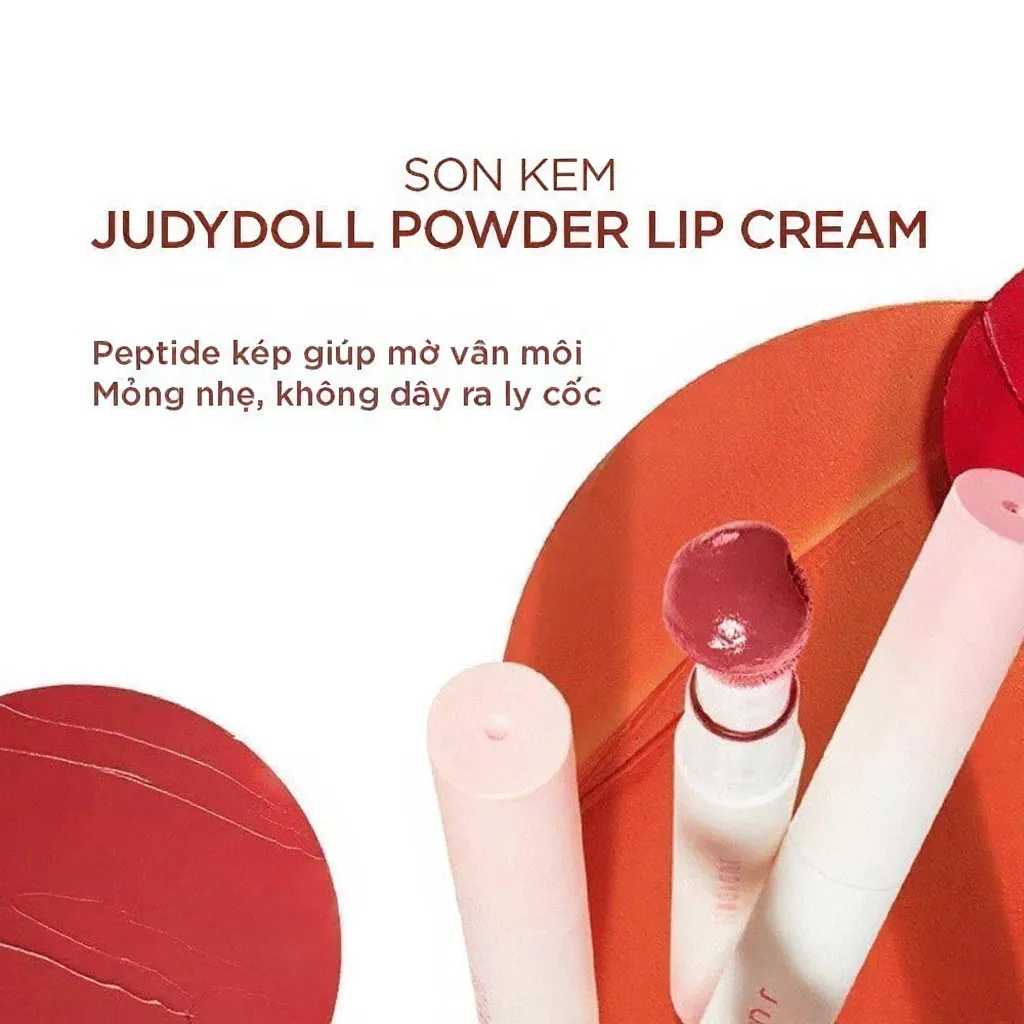 Son Môi Màu Judydoll Matte Lip Cream – Son Kem Lì Mịn Môi, Lên Màu Chuẩn, Lâu Trôi 1.8g