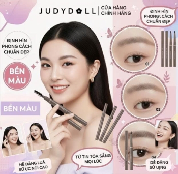 Chì Kẻ Mày Lâu Trôi Judydoll Long-Lasting Eyebrow Gel Pencil – Bút Kẻ Mày 2 Đầu Dạng Gel Lên Màu Tự Nhiên
