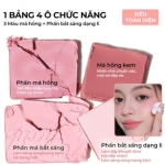 Bảng Phấn Má Hồng Bắt Sáng JUDYDOLL 4 Ô Tông Lì Đa Năng Mềm Mịn Trang Điểm Tự Nhiên Lâu Trôi