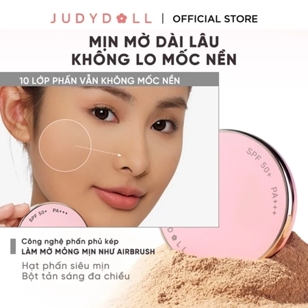 Phấn nén JUDYDOLL Peach Skin Matte 2-Way Cake Khô Thoáng Mịn Da